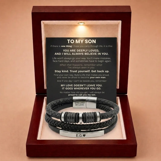 Infinite Love Personalised Name Bracelet For Son - Proud To Call You My Son
