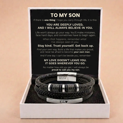 Infinite Love Personalised Name Bracelet For Son - Proud To Call You My Son
