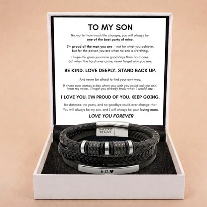 Infinite Love Personalised Name Bracelet For Son - Proud of the Man You Are
