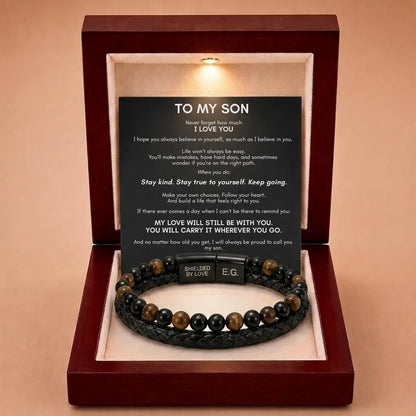 Shielded By Love Protection Bracelet For Son - My Love Will Always Be With You