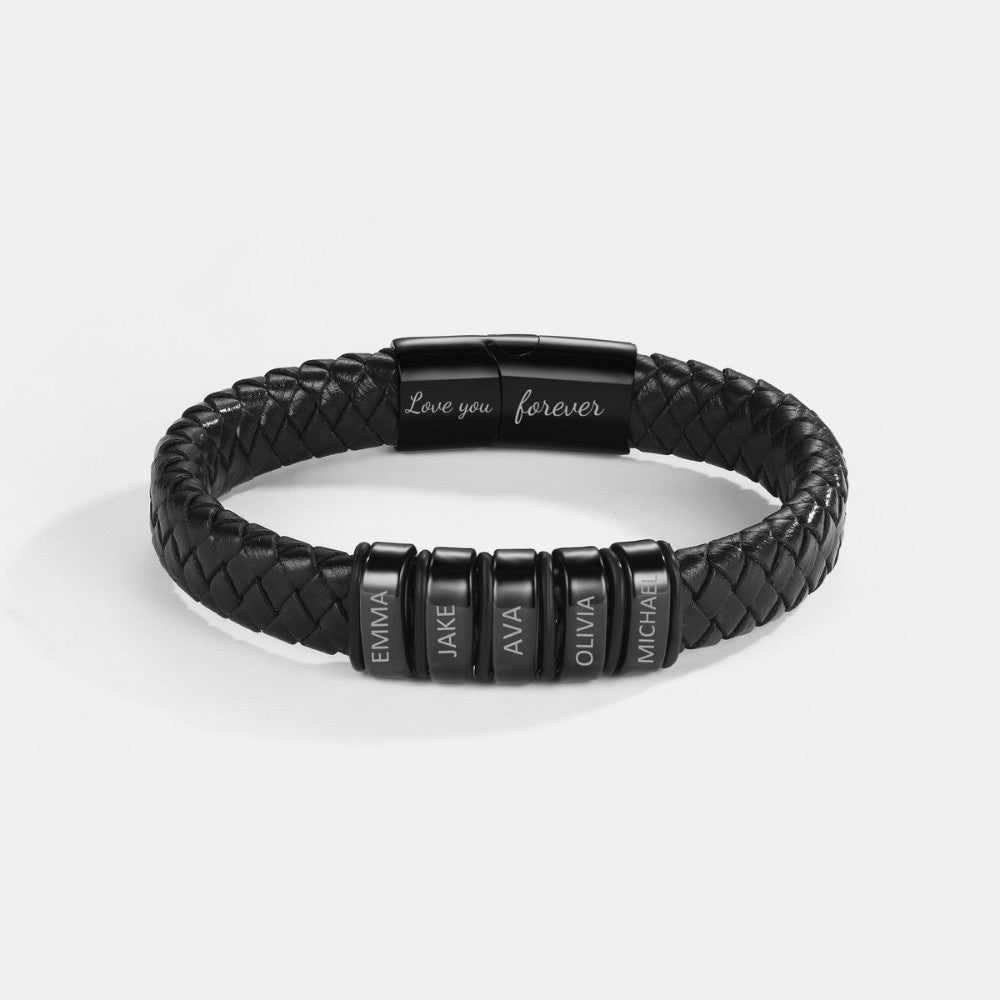 Inner Circle Classic Bracelet with Engraved Name Beads - Best Dad In The World
