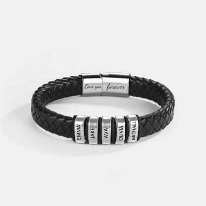 Inner Circle Classic Bracelet with Engraved Name Beads - Best Dad In The World
