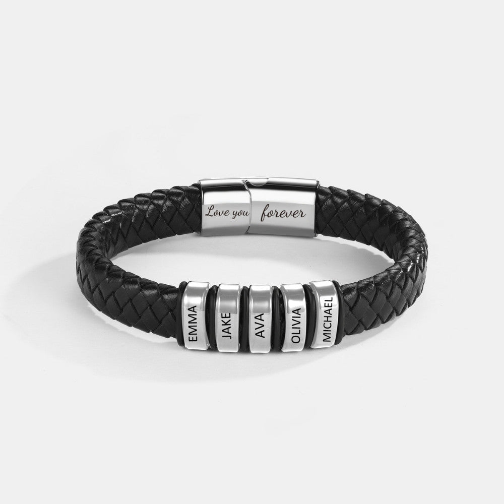 To My Husband - Inner Circle Classic Bracelet with Engraved Name Beads