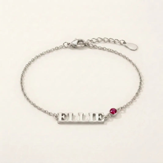 Custom Name Birthstone Bracelet