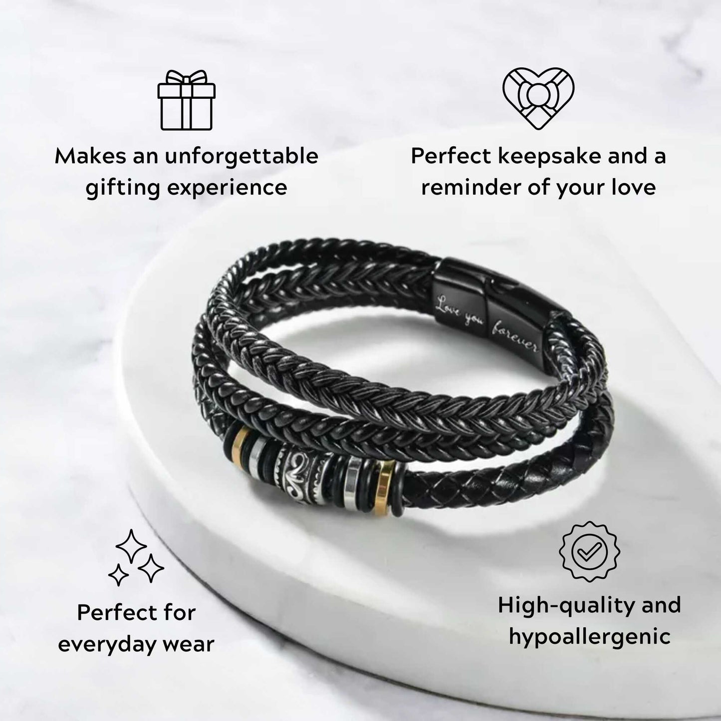 To My Grandson 'Love You Forever' Bracelet