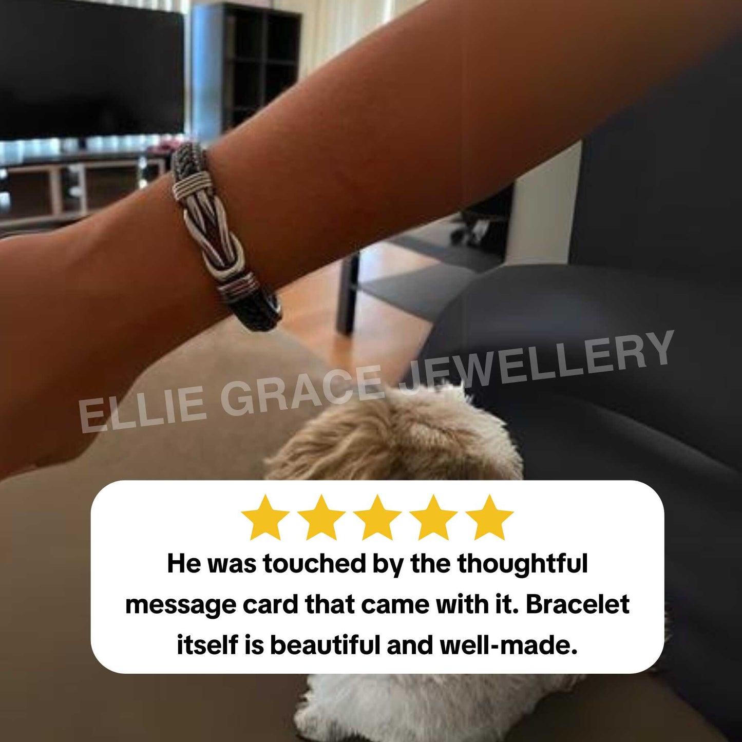 To My Man 'Forever Linked Together' Braided Leather Bracelet
