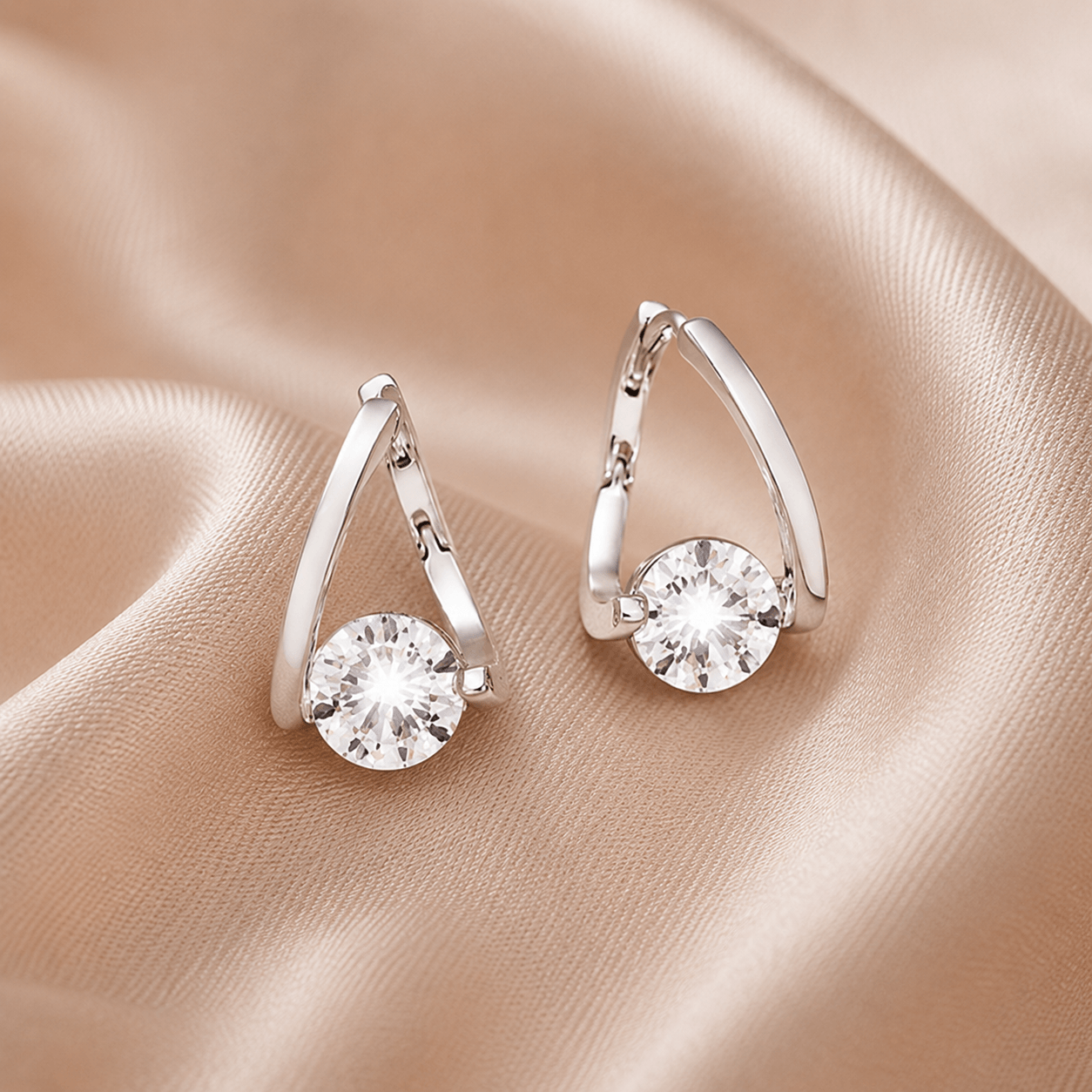 Diamond Round Stud Earrings
