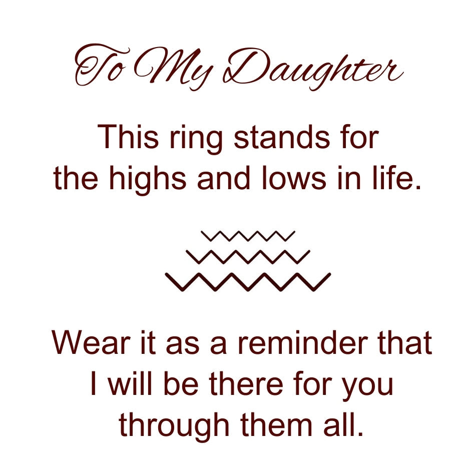 Highs and Lows Ring for Daughter with ‘Love from Mum’ Engraving & Card