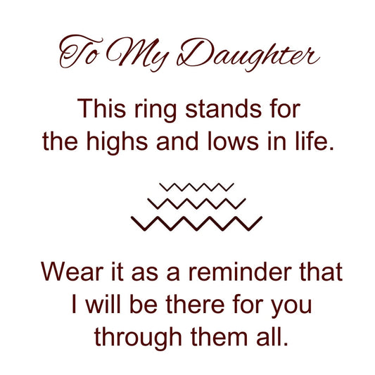 Highs and Lows Ring for Daughter with ‘Love from Mum’ Engraving & Card