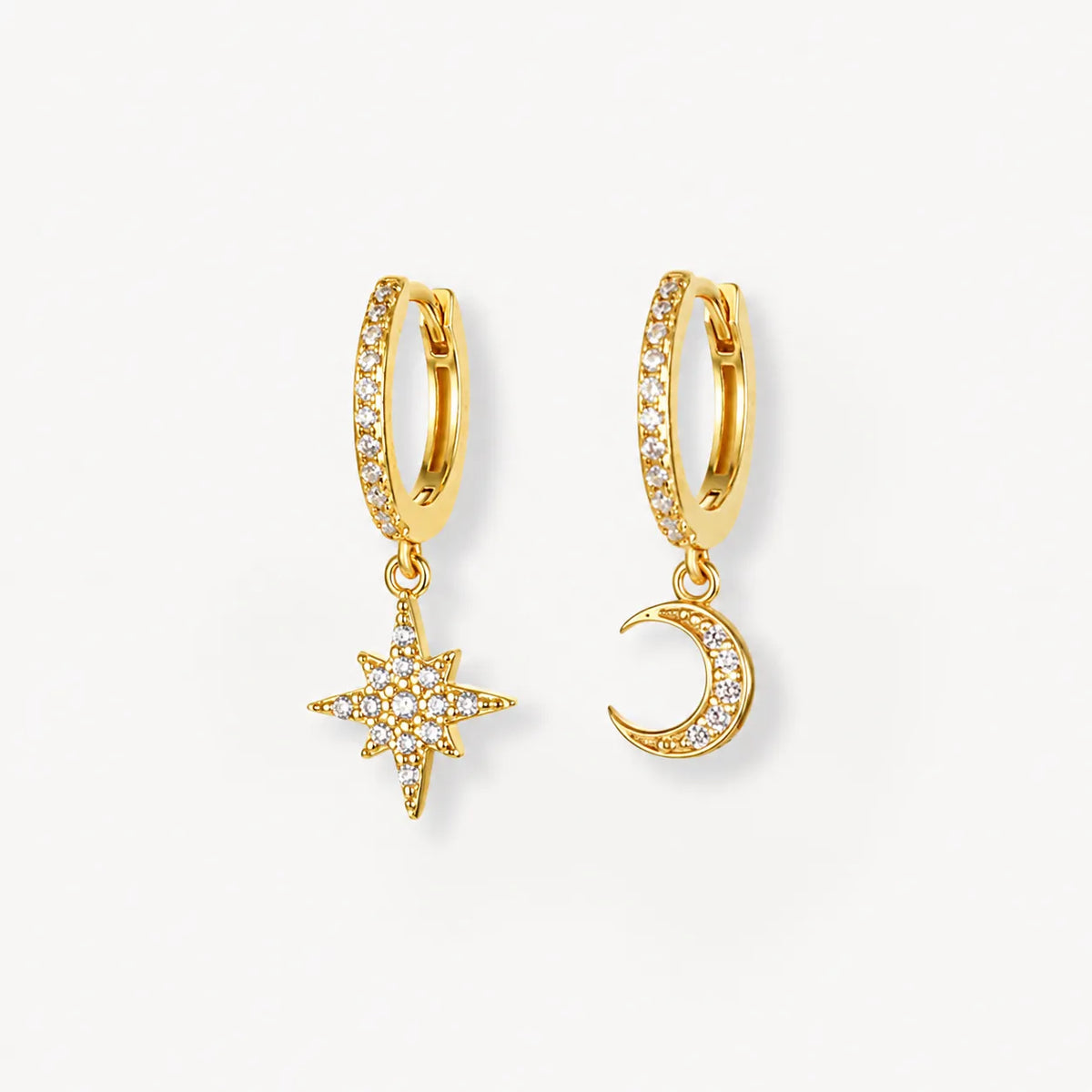 Moon and Star Earrings