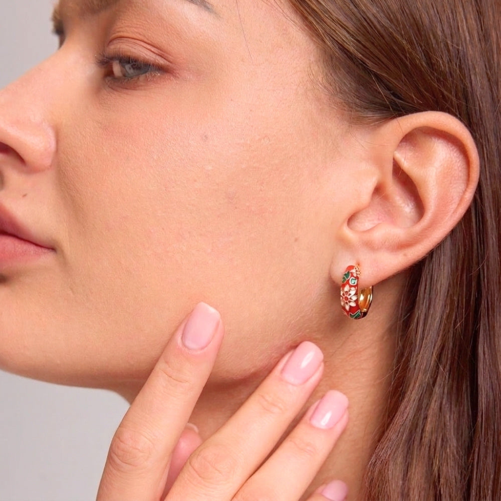 Golden Petal Hoops