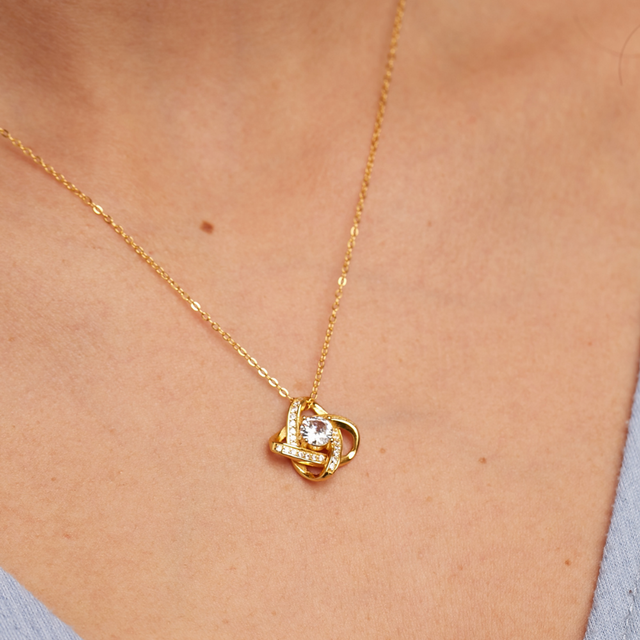 Love Knot Necklace To My Wife - I Can't Live Without You