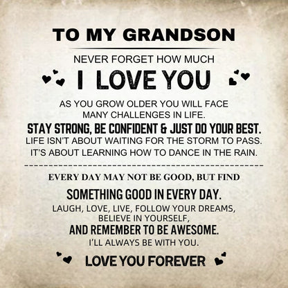 To My Grandson - Infinite Love Personalized Bar Bracelet