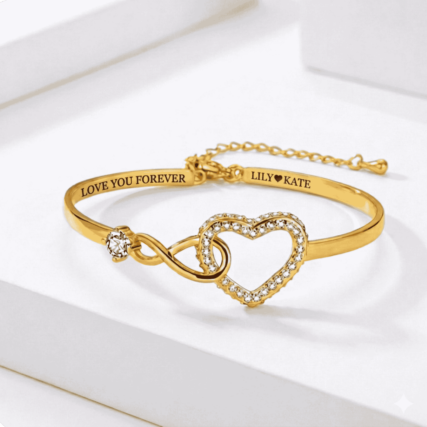 To My Daughter - Infinity Heart Name Bracelet