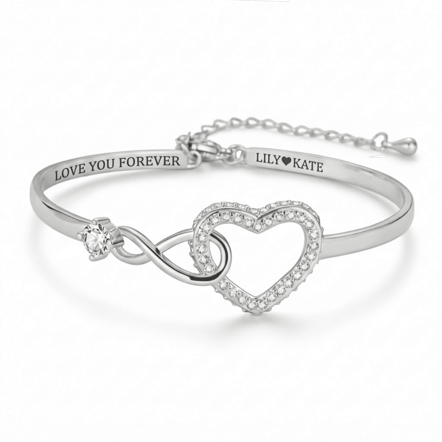To My Daughter - Infinity Heart Name Bracelet