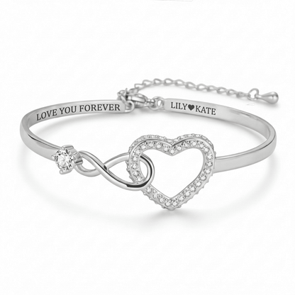 To My Granddaughter - Infinity Heart Name Bracelet