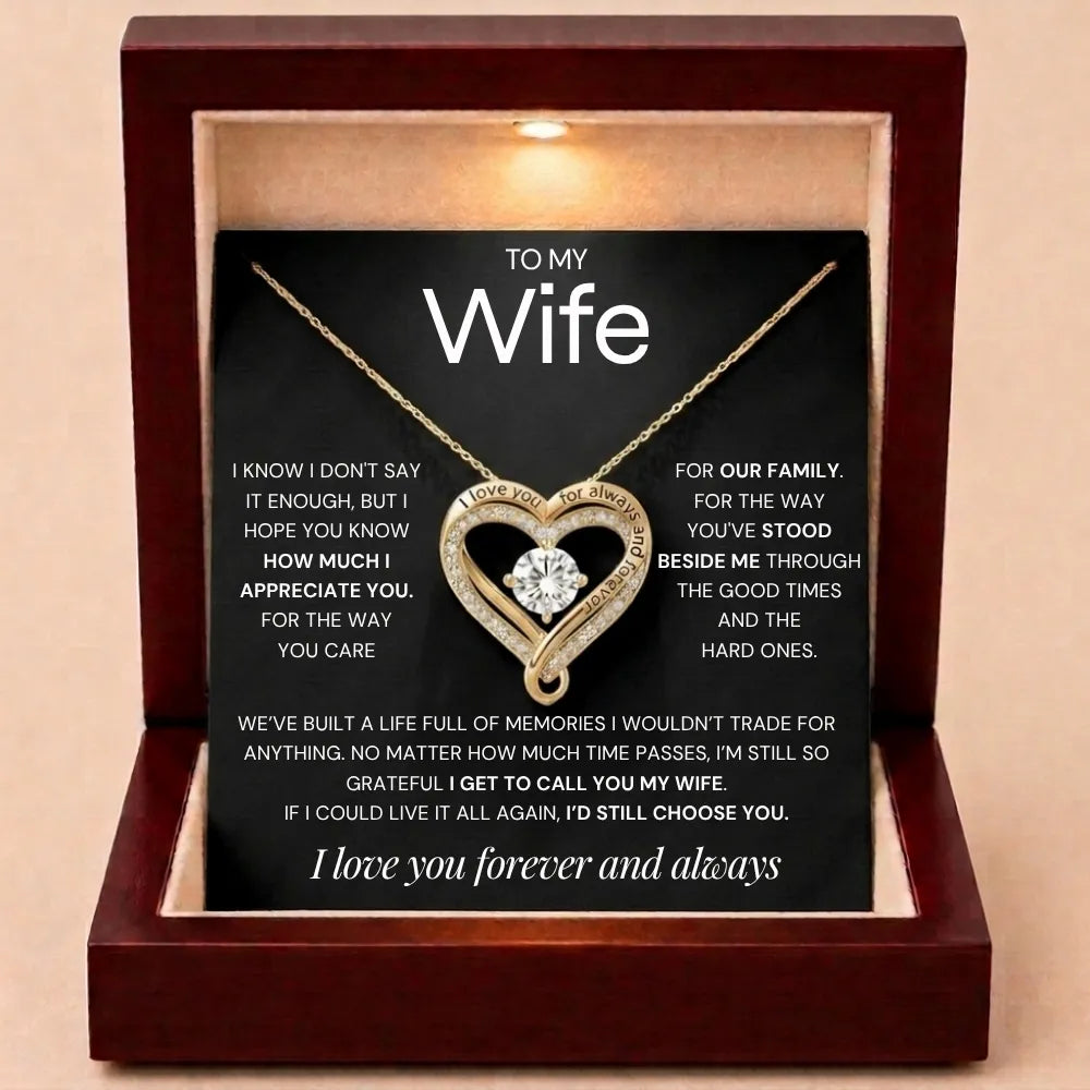 Forever & Always Heart Necklace - Grateful To Call You My Wife