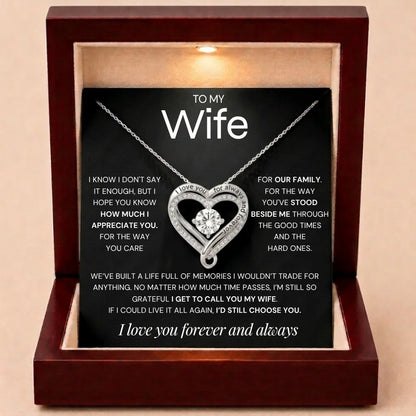 Forever & Always Heart Necklace - Grateful To Call You My Wife
