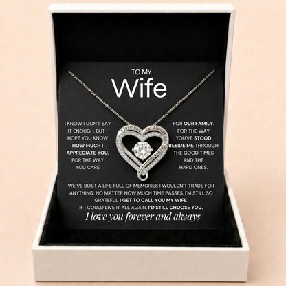 Forever & Always Heart Necklace - Grateful To Call You My Wife