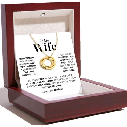 To My Wife - Interlocking Rings Necklace with Personalised Names