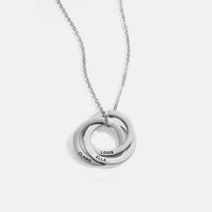 Interlocking Rings Necklace with Personalised Names