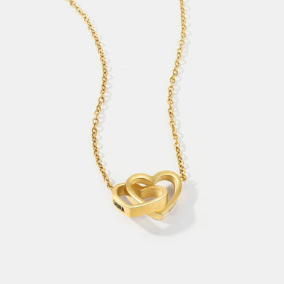 Interlocking Hearts Name Necklace For Wife
