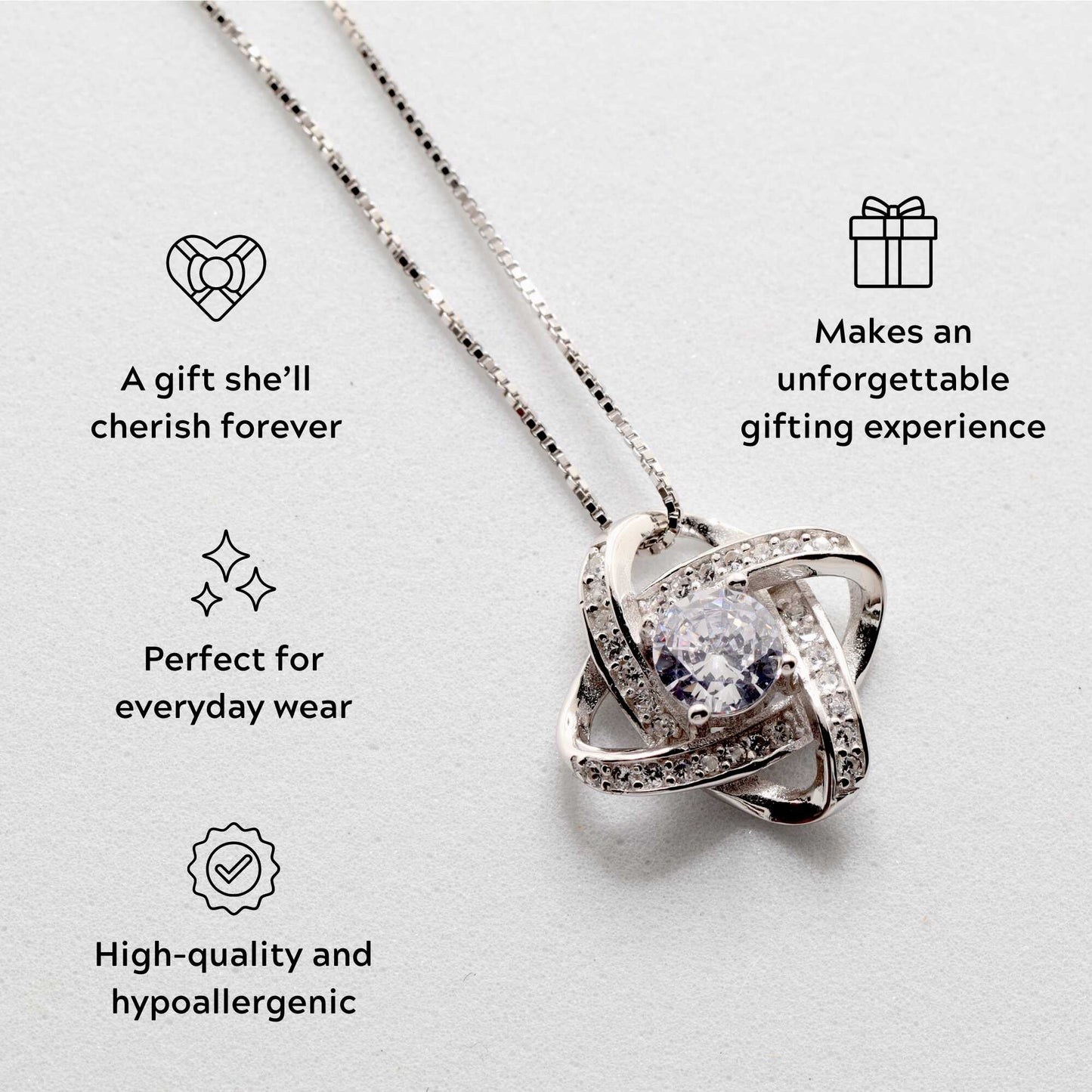 To My Future Wife - Love Knot Necklace -The Day I Met You