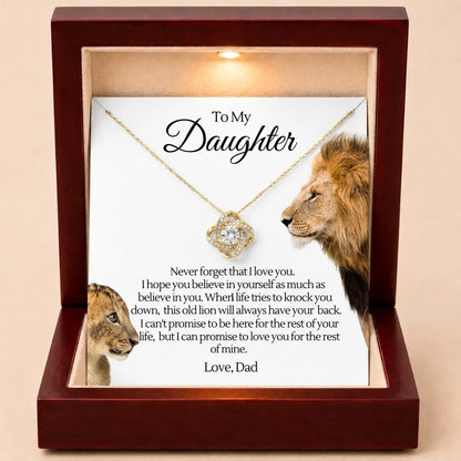To My Daughter Necklace from Dad – Love Knot Necklace – Dad Got You
