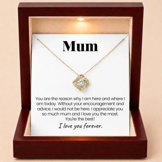 To Mum - Love Knot Necklace For Mum - Best Mum Ever