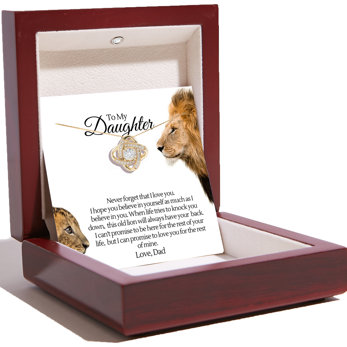 To My Daughter Necklace from Dad – Love Knot Necklace – Dad Got You