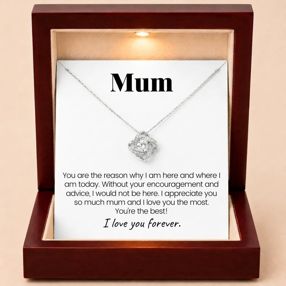 To Mum - Love Knot Necklace For Mum - Best Mum Ever