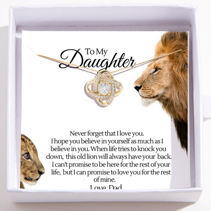 To My Daughter Necklace from Dad – Love Knot Necklace – Dad Got You