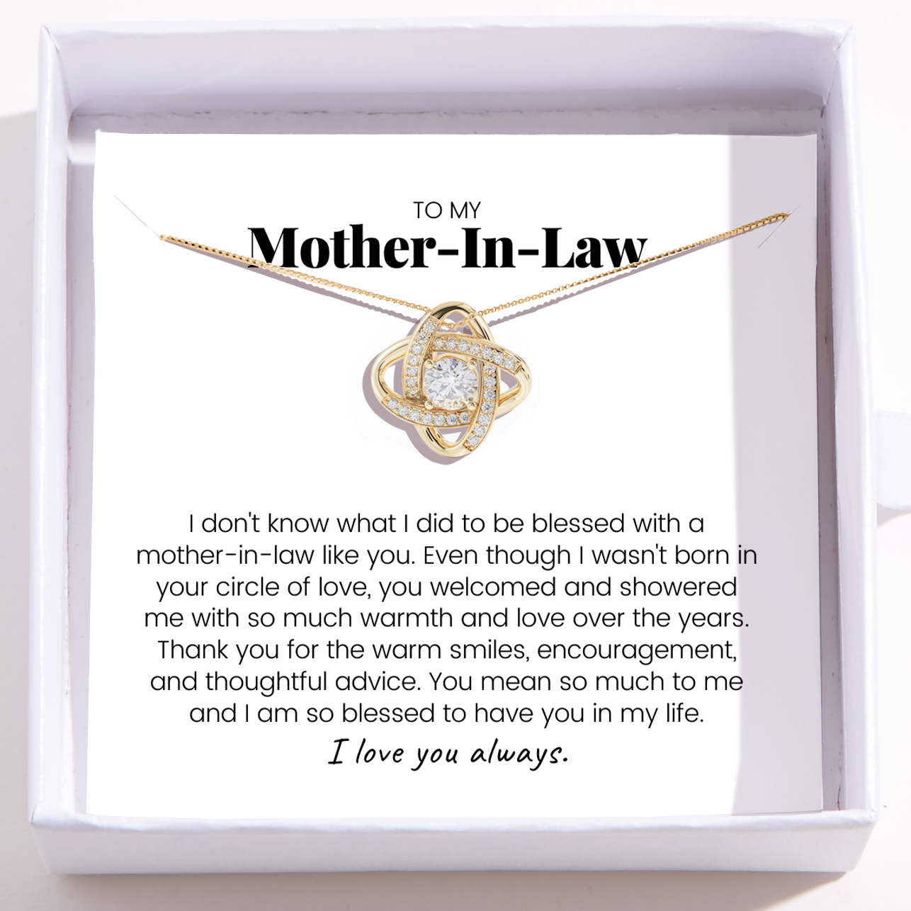 Love Knot Necklace For Mother-In-Law - So Blessed To Have You