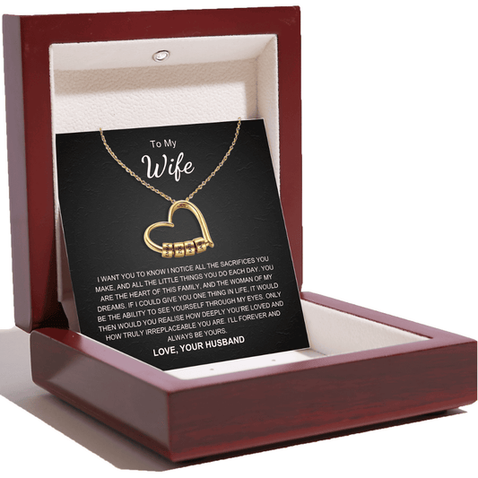 Charming Heart Necklace with Engraved Name Beads