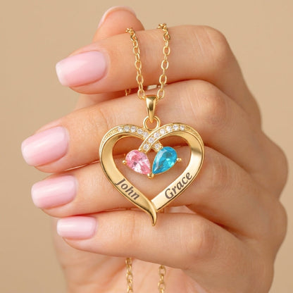 To The Best Mum - Together Forever Birthstone Heart Necklace