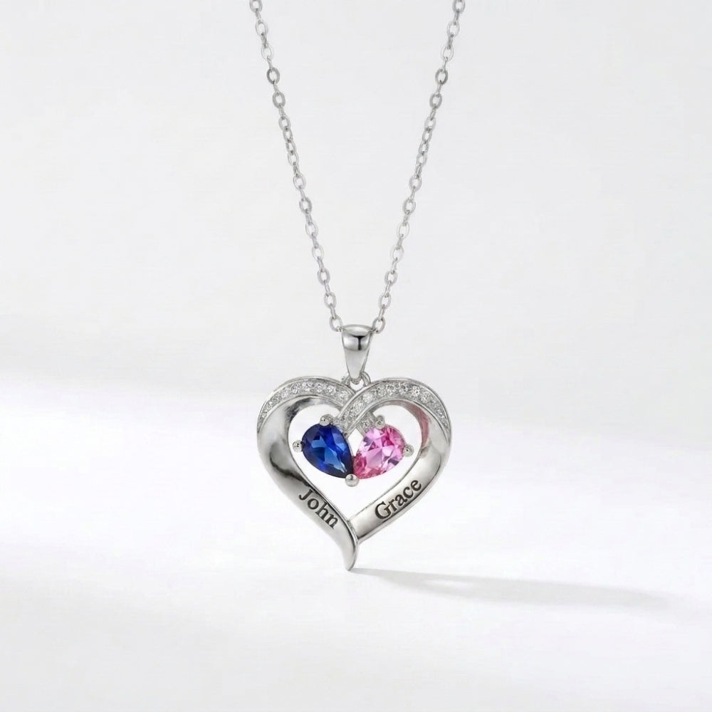 To The Best Mum - Together Forever Birthstone Heart Necklace
