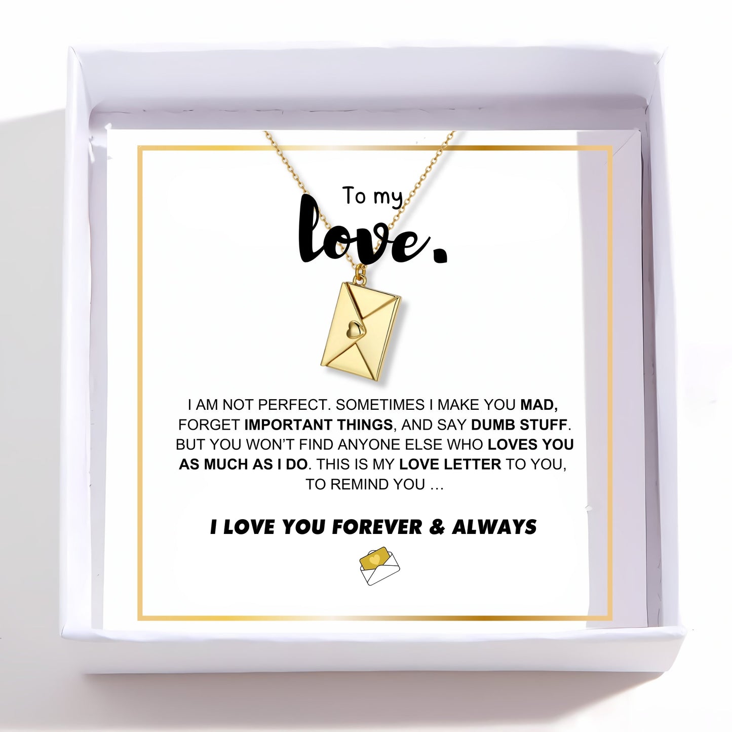 Love Letter Necklace & Card Gift Set