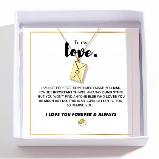 Love Letter Necklace & Card Gift Set