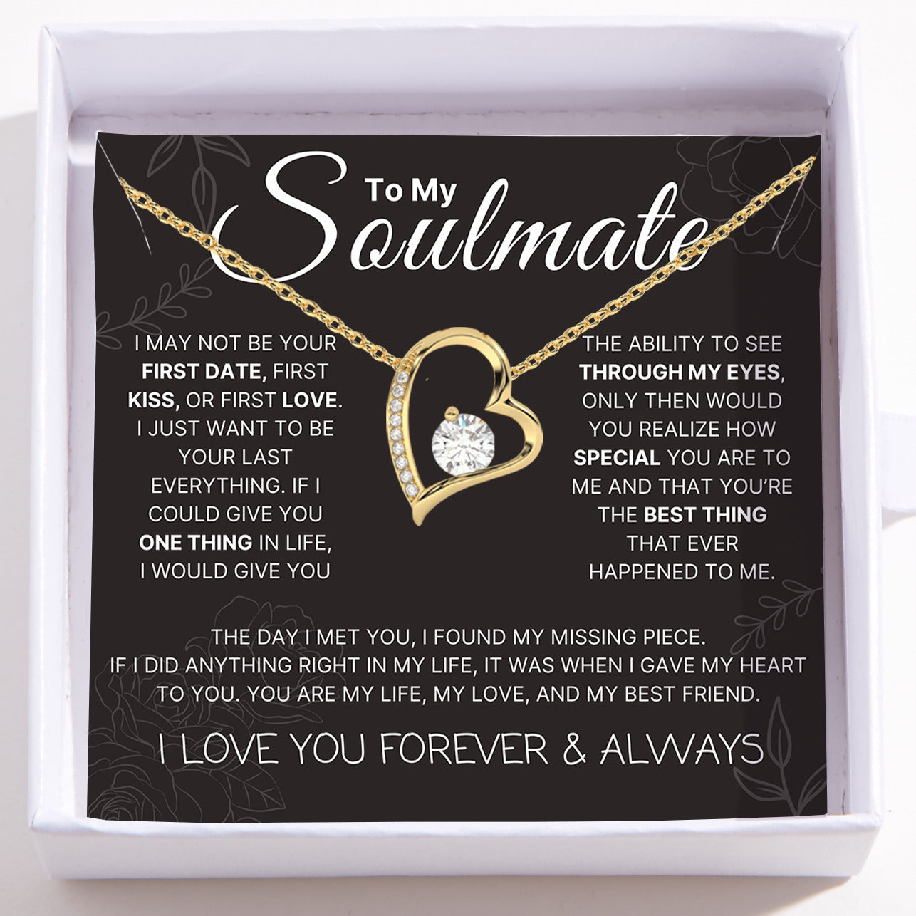 Love Heart Necklace For Soulmate -  The Day I Met You