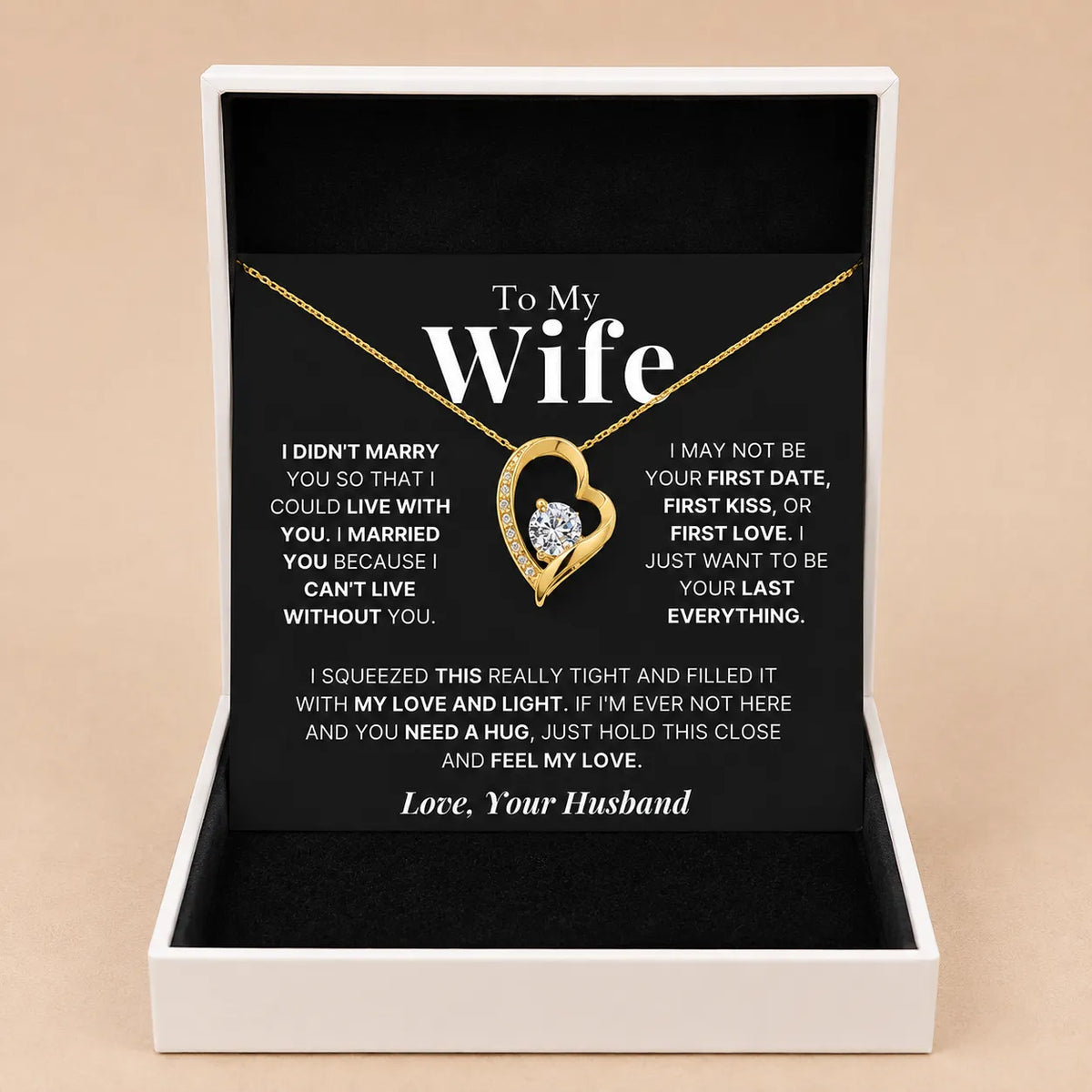 To My Wife - Love Heart Necklace - Your Last Everything