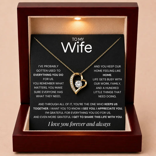 Love Heart Necklace For Wife - One Who Keeps Us Together