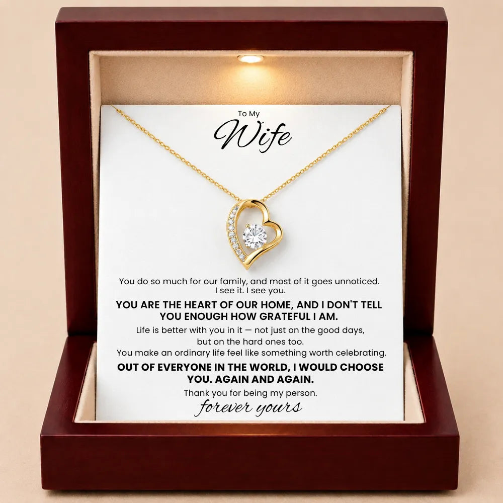 Love Heart Necklace For Wife - Grateful To Call You My Wife