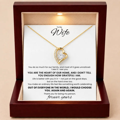 Love Heart Necklace For Wife - Grateful To Call You My Wife