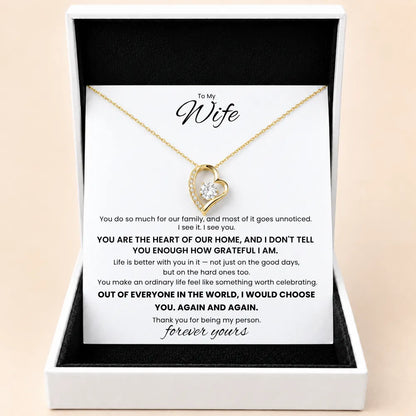 Love Heart Necklace For Wife - Grateful To Call You My Wife