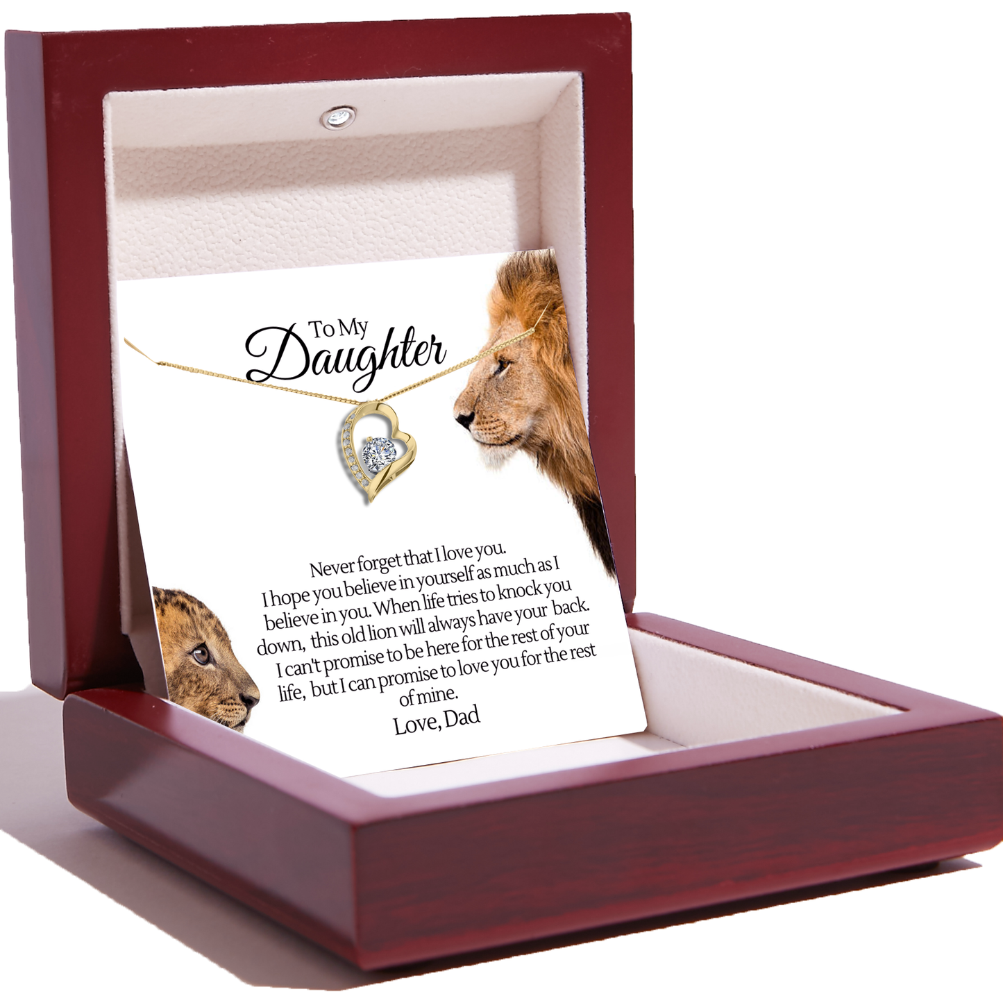 Daughter Necklace From Dad - Love Heart Necklace - Dad Got You