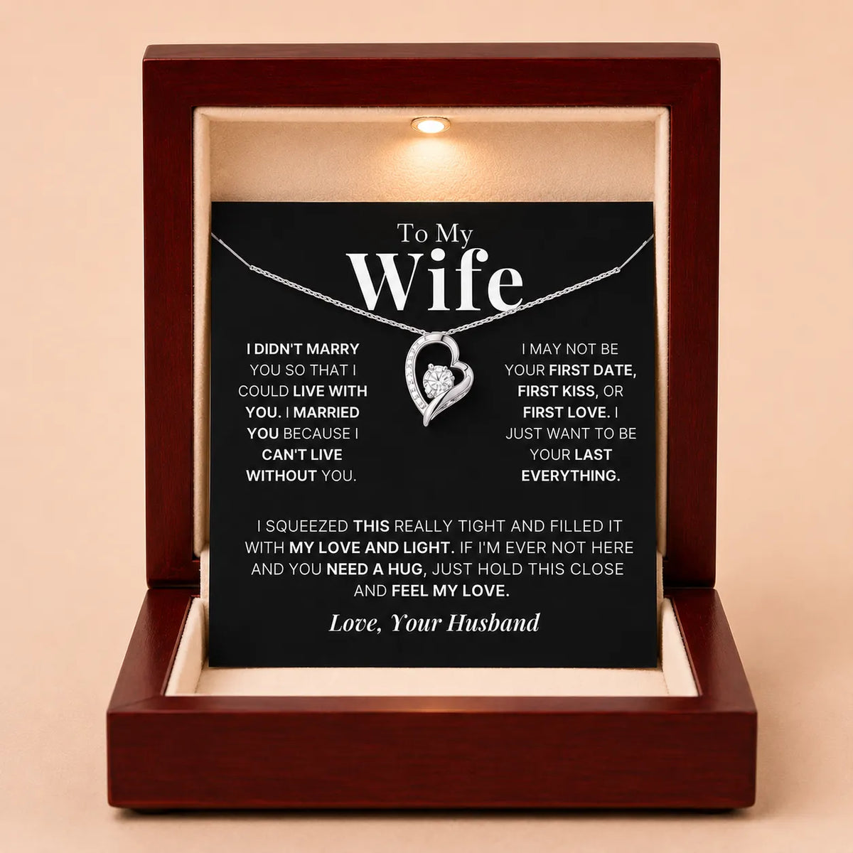 To My Wife - Love Heart Necklace - Your Last Everything