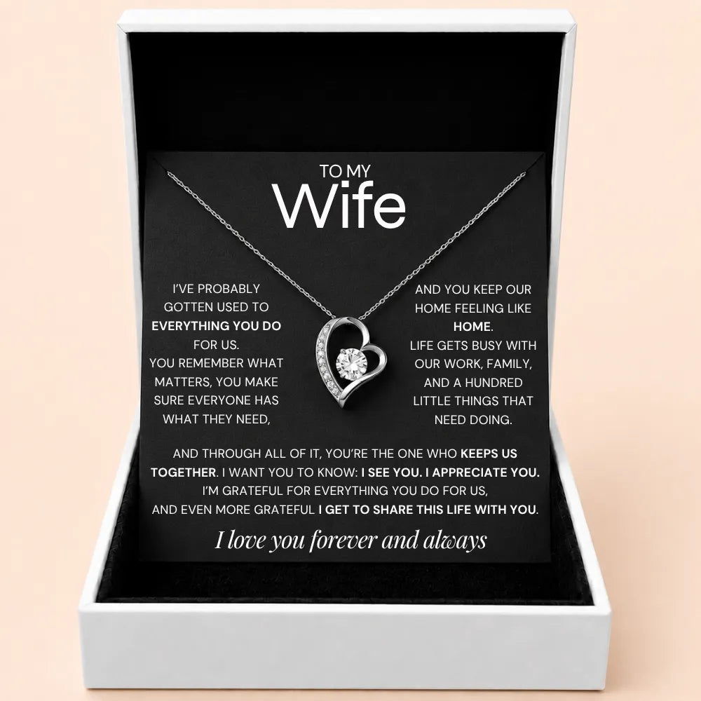 Love Heart Necklace For Wife - One Who Keeps Us Together