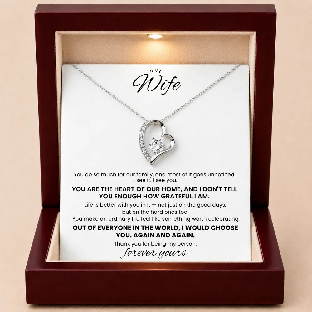 Love Heart Necklace For Wife - Grateful To Call You My Wife