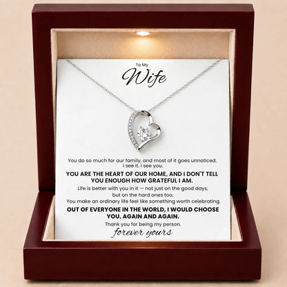 Love Heart Necklace For Wife - Grateful To Call You My Wife
