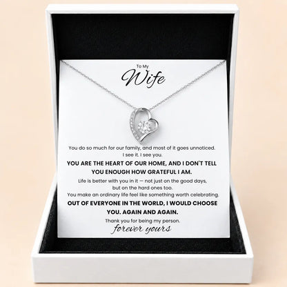 Love Heart Necklace For Wife - Grateful To Call You My Wife